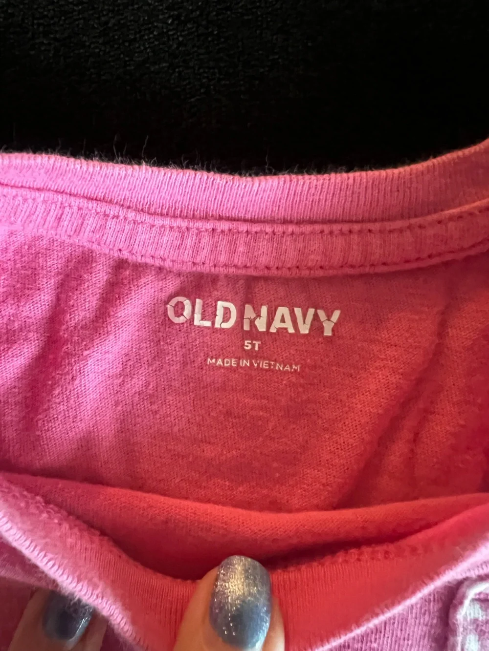 Old Navy Pink Short Sleeve Tee with Gingham Heart